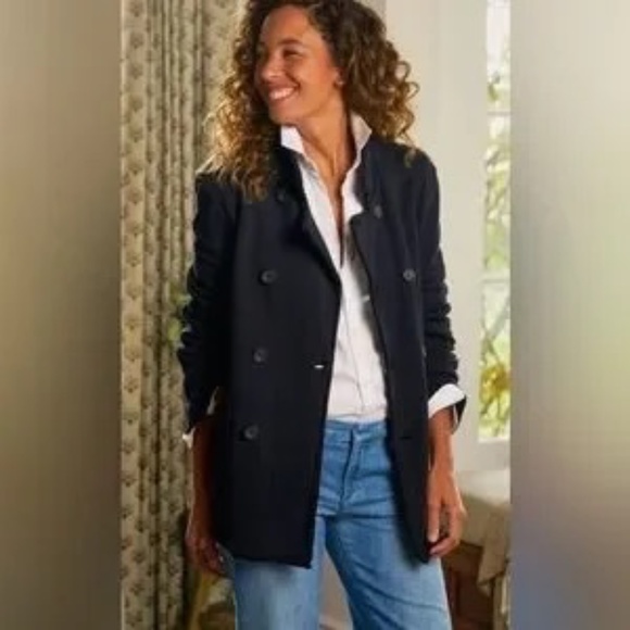 FRANK and EILEEN BELFAST double breast Peacoat Navy Sz M NEW - Picture 3 of 4